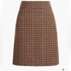 J. Crew Factory - Wool-blend mini skirt in houndstooth brown - Size 10